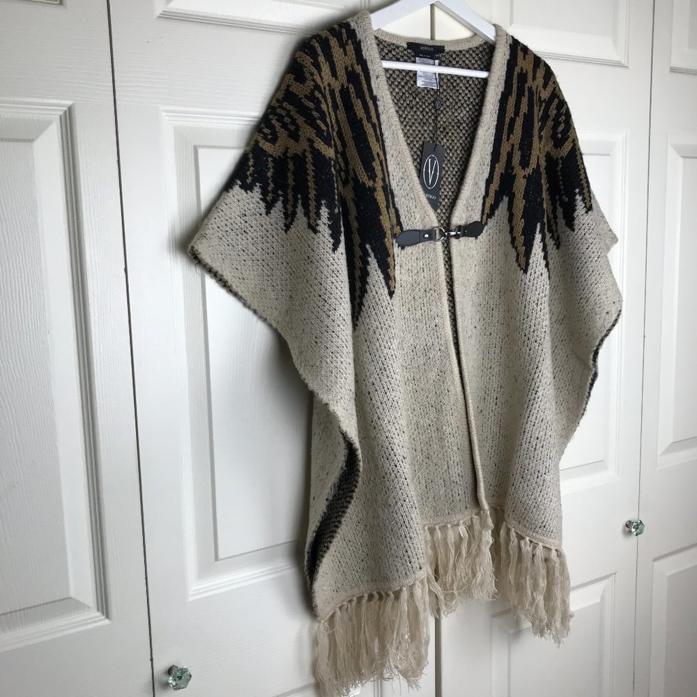 Vertigo Print Fringe Cardigan Open Front Eagle Eye - Picture 8 of 15
